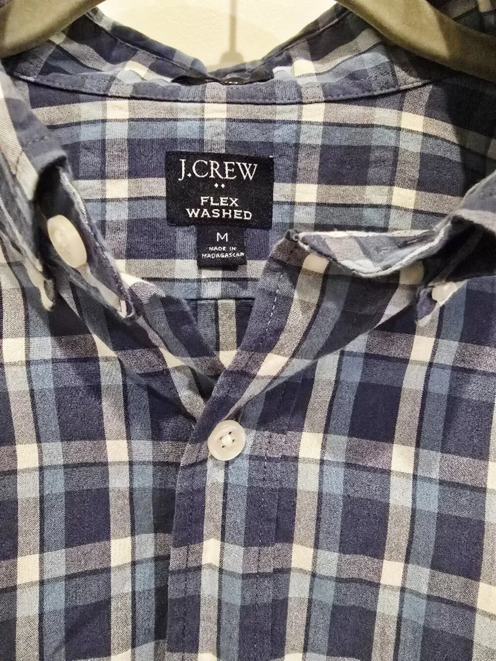 J.Crew Men's Blue Plaid Button-Front Long Sleeve Shirt size M